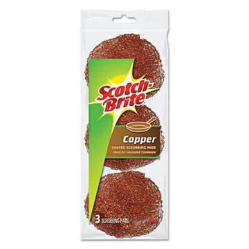 Scotch-Brite® Metal Scrubbing Pads, 2.25 X 2.75, Copper, 3-pack, 8- Packs-carton freeshipping - TVN Wholesale